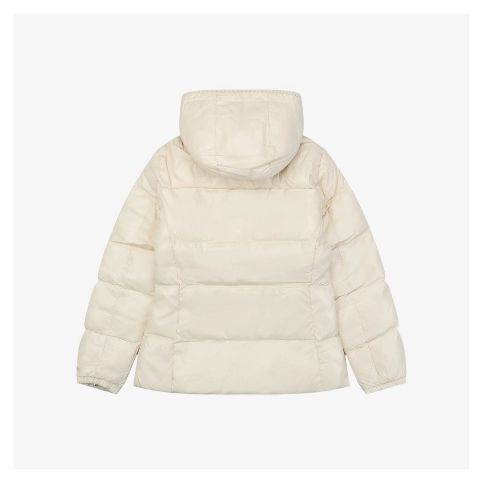 Mxxcler Glareins Woven-Trim Hooded Down Jacket #MS-598 White Back view