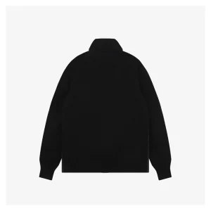 Mxxcler Knit Sleeve Down with Logo Patch Jacket Black Back view