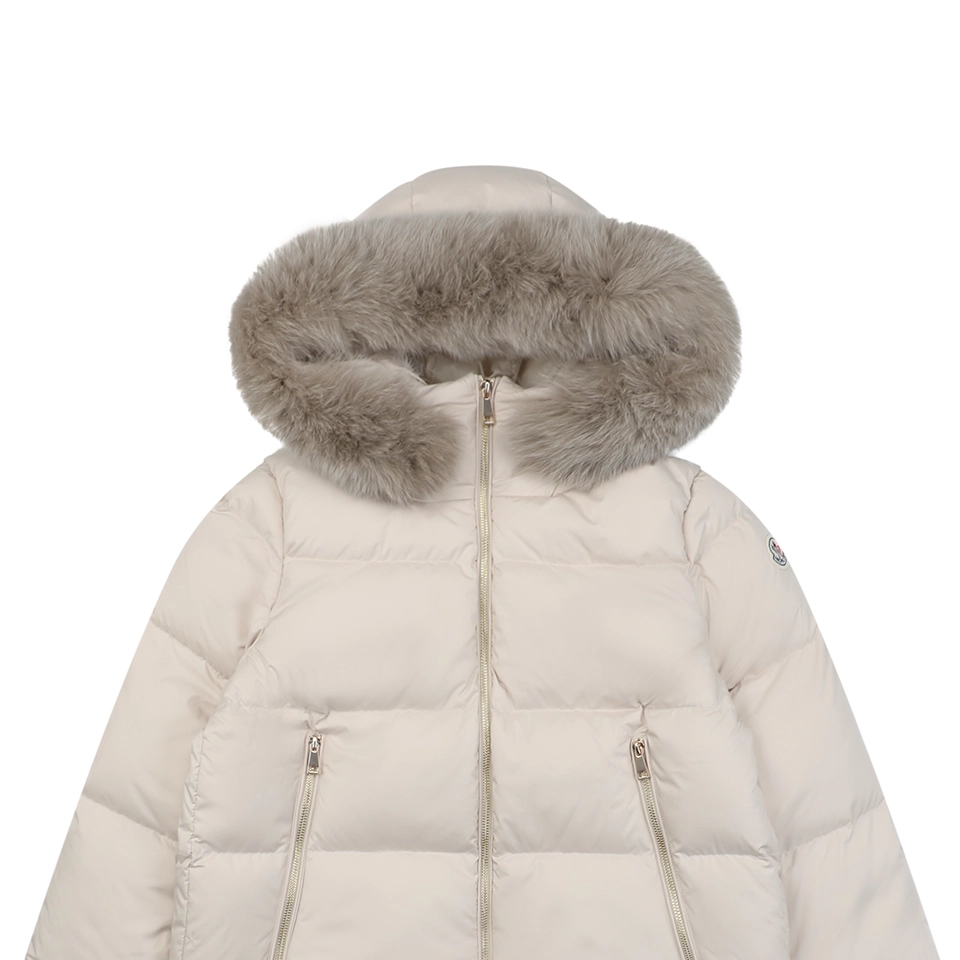 Mxxcler Laichefur Fur-Trim Hooded Down Jacket #MX-31 White