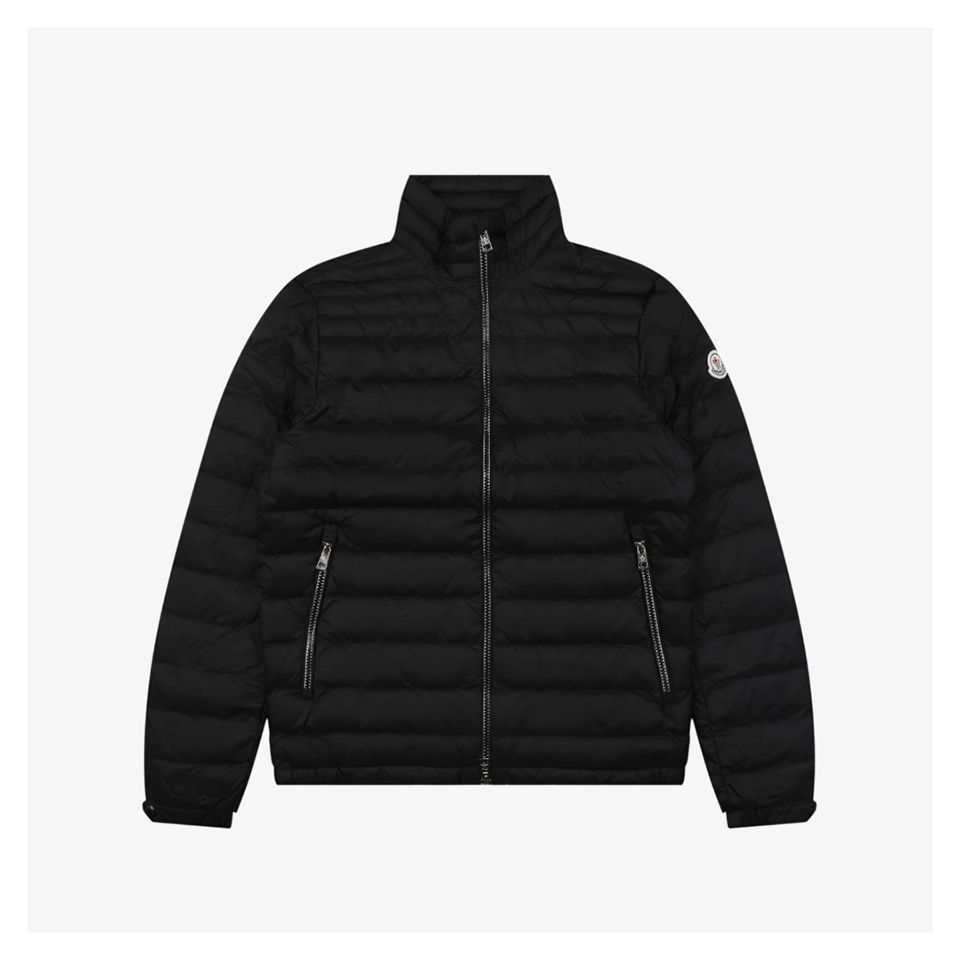 Mxxcler Leather-Trim Pocket Knit Down Jacket #MT-091 Front view