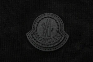 Mxxcler Leather-Trim Pocket Knit Down Jacket Black Brand label