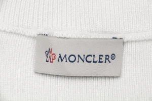 Mxxcler Leather-Trim Pocket Knit Down Jacket White Brand label