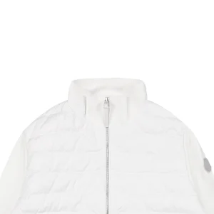 Mxxcler Leather-Trim Pocket Knit Down Jacket White
