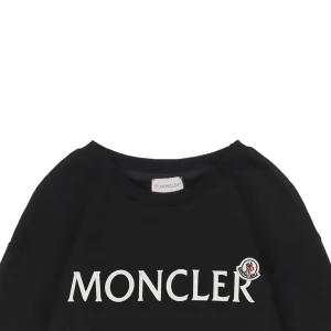 Mxxcler Logo Flocked Print Crewneck Sweatshirt Black