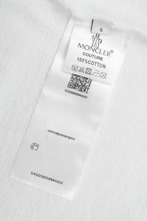 Mxxcler Logo Flocked Print Crewneck Sweatshirt White Wash label