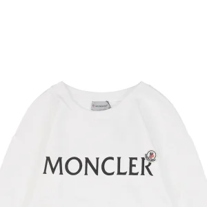 Mxxcler Logo Flocked Print Crewneck Sweatshirt White