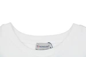 Mxxcler Logo Flocked Print Crewneck Sweatshirt White Collar