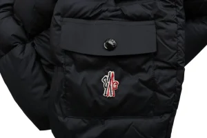 Mxxcler Rooster Arm Logo Hooded Down Jacket Pocket