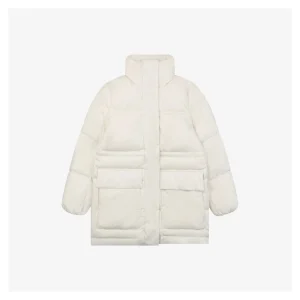 Mxxcler Vouglans Stand Collar Wide-Fit Down Jacket White Front view