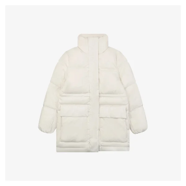Mxxcler Vouglans Stand Collar Wide-Fit Down Jacket White Front view