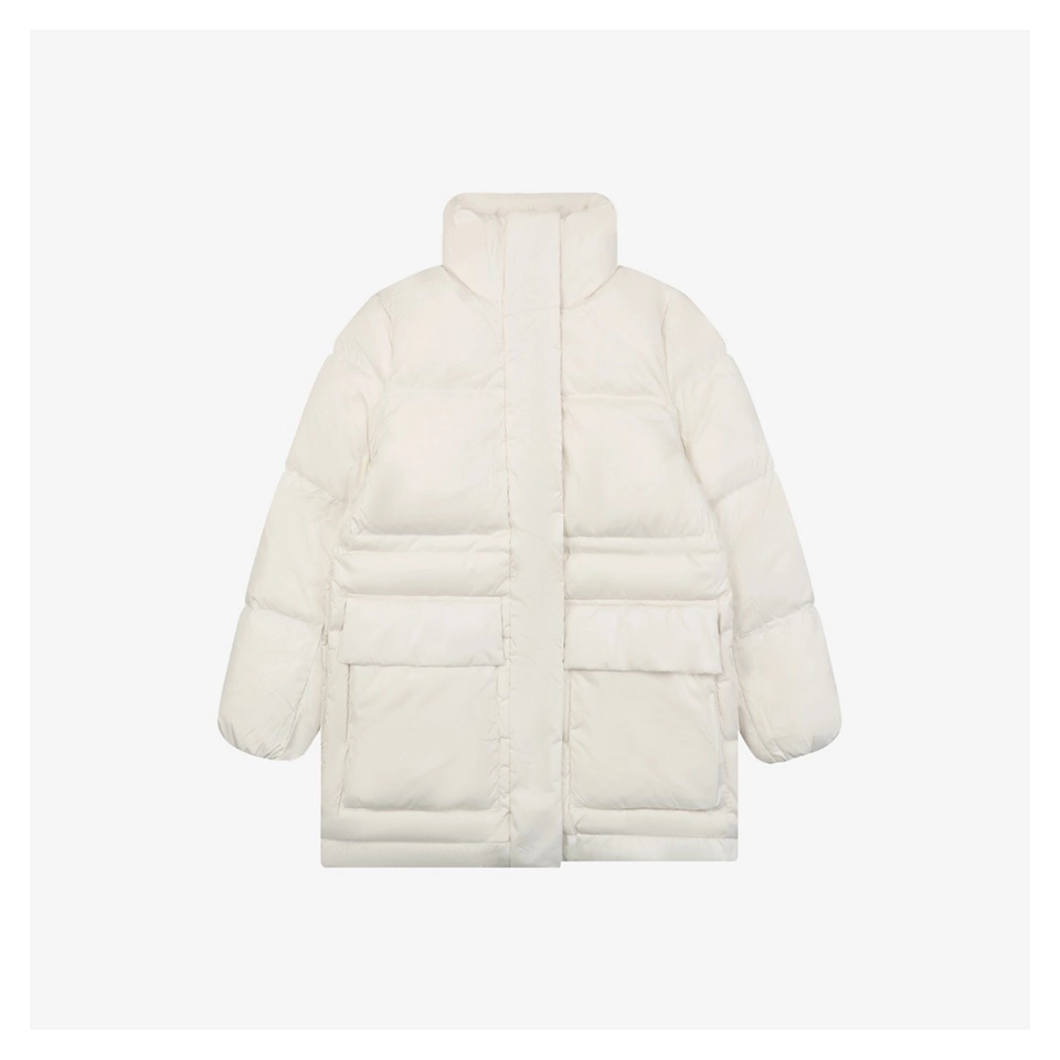 Mxxcler Vouglans Stand Collar Wide-Fit Down Jacket White Front view