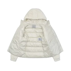 Mxxcler Yvoire Velvet Hooded Down Jacket #509 White Lining