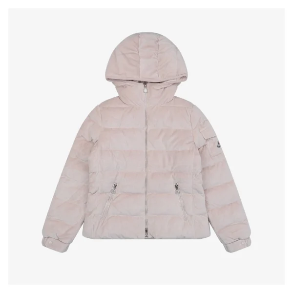 Mxxcler Yvoire Velvet Hooded Down Jacket #509 Pink Front view