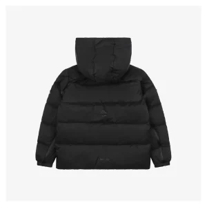 Mxxcler x 1017 ALYX 9SM Triple-Zip Hooded Down Jacket Black back view