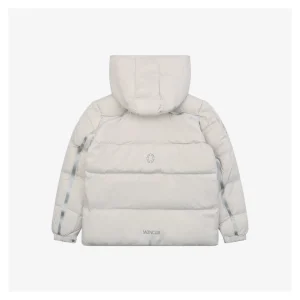 Mxxcler x 1017 ALYX 9SM Triple-Zip Hooded Down Jacket White Back view