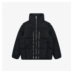 Mxxcler x Willow Smith Triple-Zip Down Jacket #MX-008 Black Front view