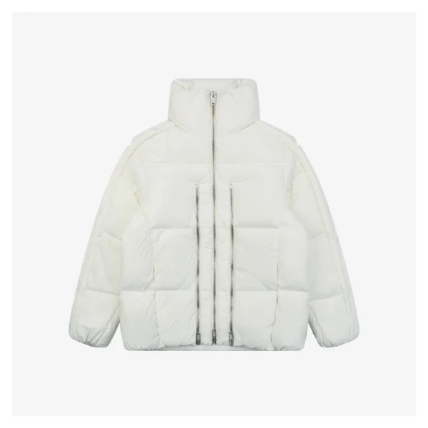 Mxxcler x Willow Smith Triple-Zip Down Jacket #MX-008 White Front view