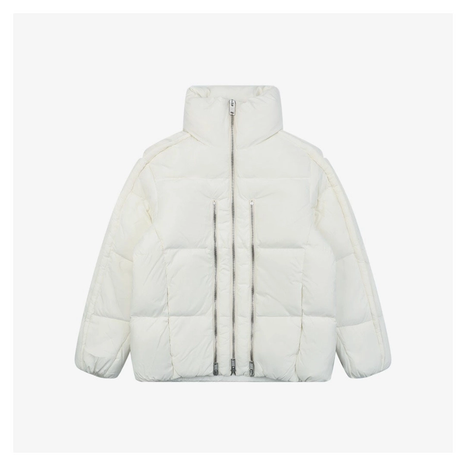 Mxxcler x Willow Smith Triple-Zip Down Jacket #MX-008 White Front view