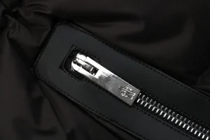 Mxxcler × 1017 ALYX 9SM Hooded Down Jacket Black Zipper puller