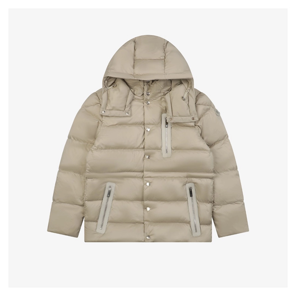 Mxxcler × 1017 ALYX 9SM Hooded Down Jacket Brown Front view