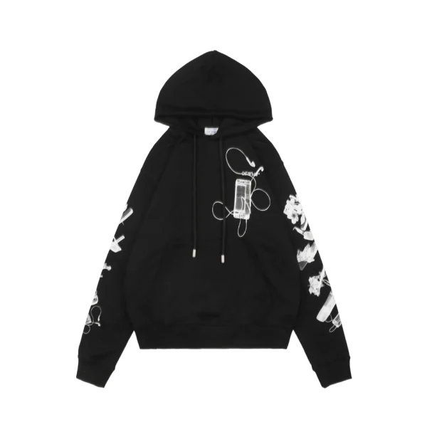 Off-White Digital Earphone Arrow Print Hoodie Front view