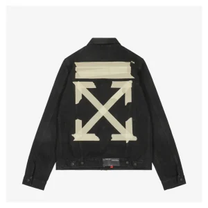 Off-White Tape Arrow Print Denim Jacket Back view