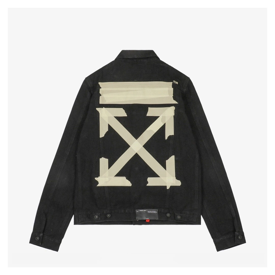 Off-White Tape Arrow Print Denim Jacket Back view