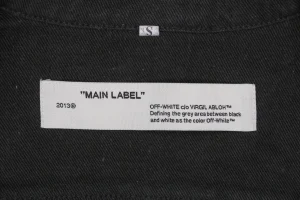 Off-White Tape Arrow Print Denim Jacket Brand label