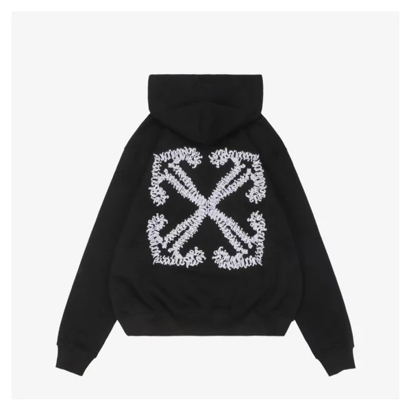 Off-White Wavy Arrow Embroidered Hoodie Back view