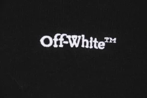 Off-White Wavy Arrow Embroidered Hoodie Front Brand