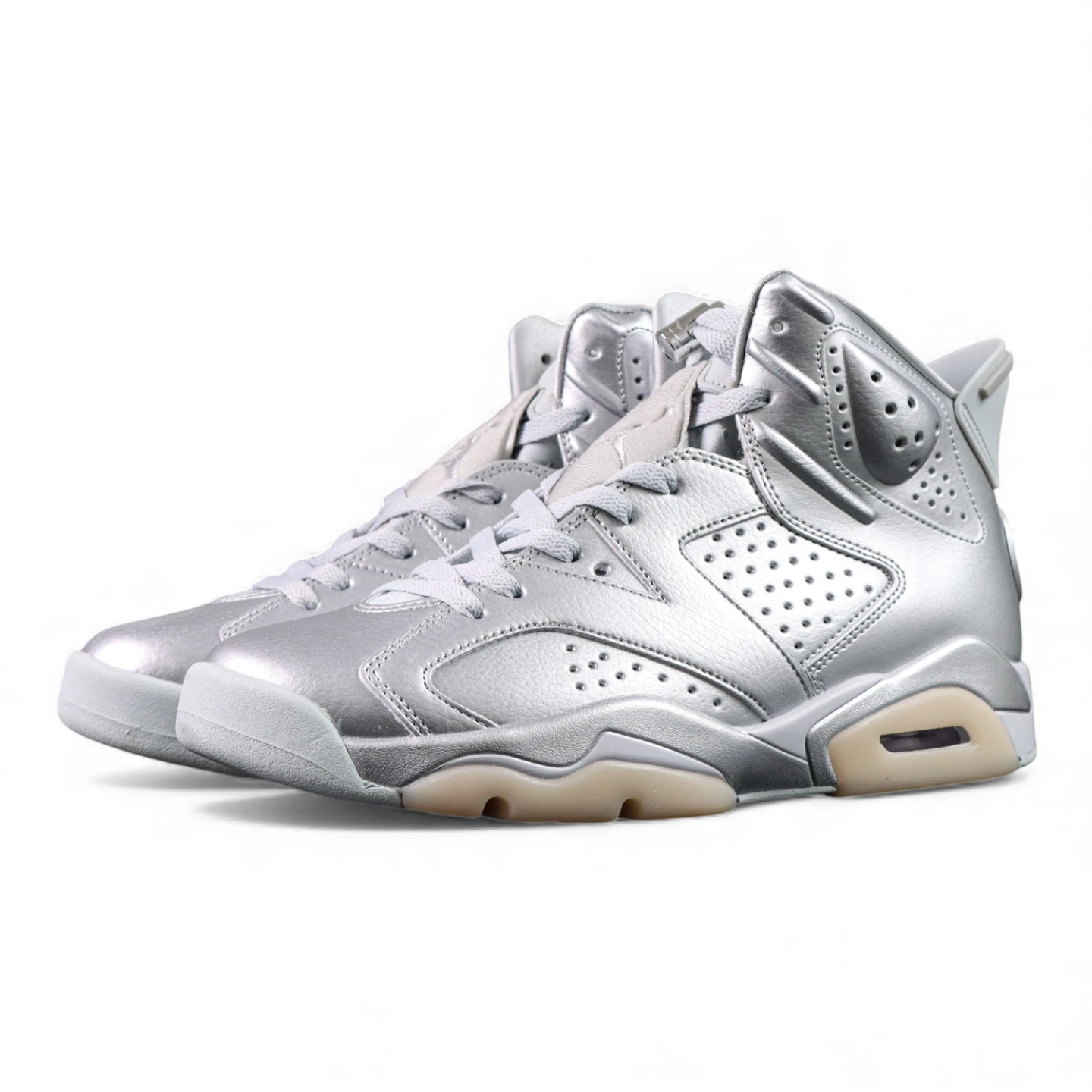 PSG x Jordan 6 Metallic Silver / Pure Platinum