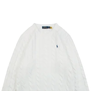 Ralph Lauren Cable-Knit Crewneck Pony Logo Sweater