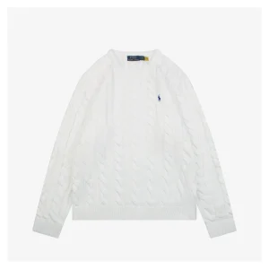 Ralph Lauren Cable-Knit Crewneck Pony Logo Sweater Front view