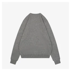 Ralph Lauren Grey Embroidered Pony Crewneck Wool Sweater back view