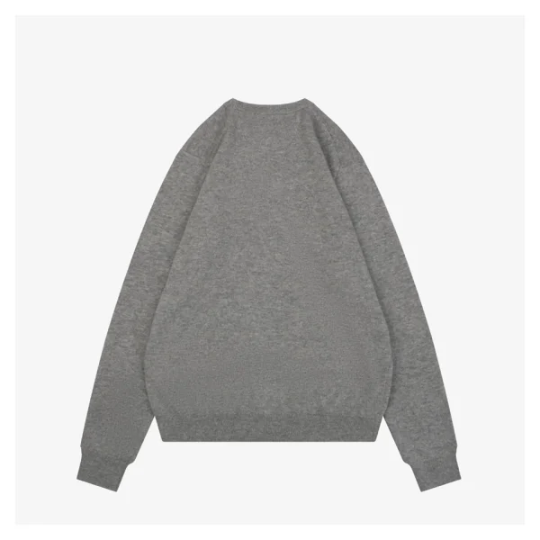 Ralph Lauren Grey Embroidered Pony Crewneck Wool Sweater back view