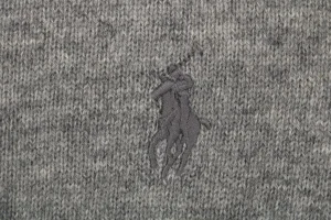 Ralph Lauren Grey Embroidered Pony Crewneck Wool Sweater Brand