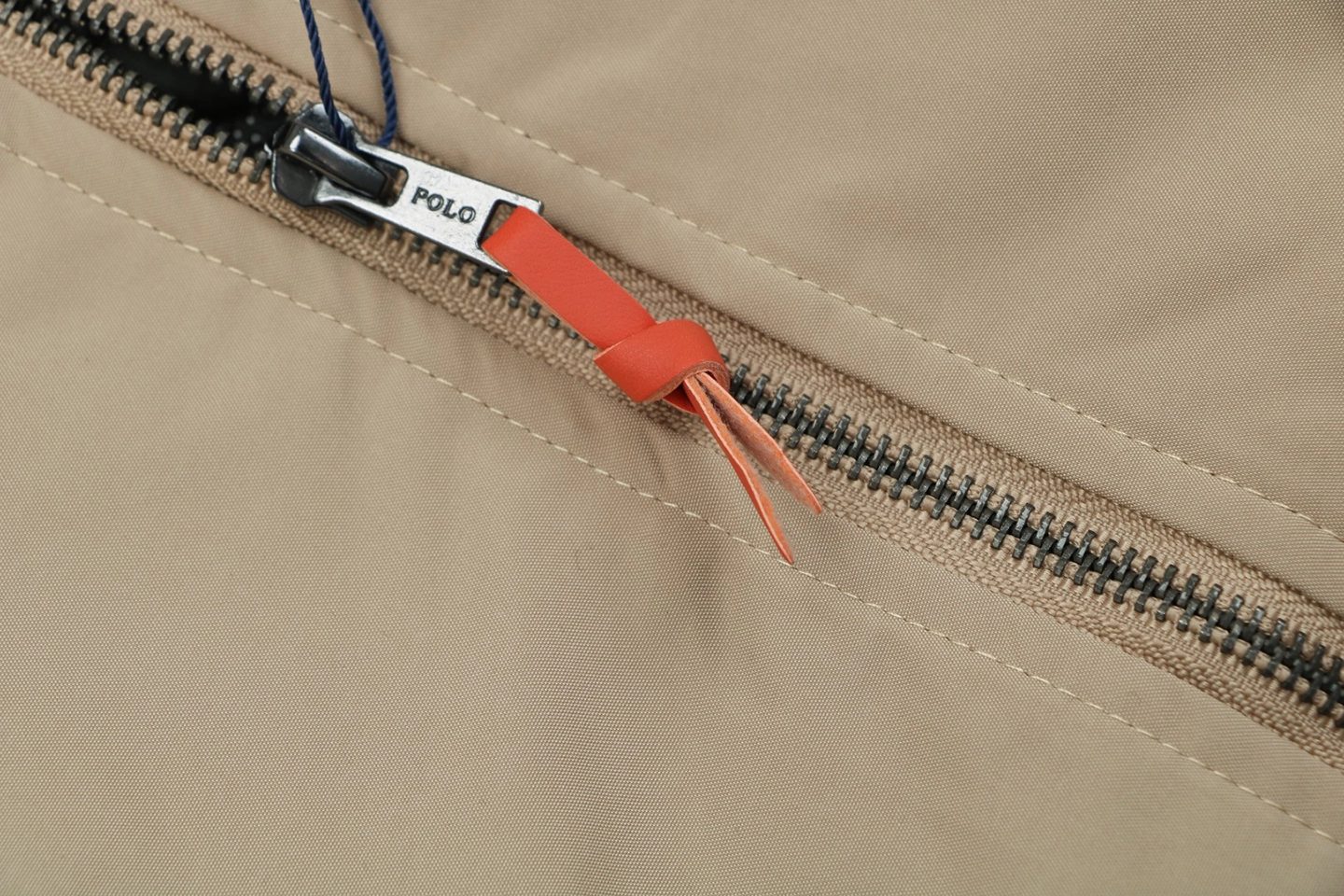 Ralph Lauren Polo N82 Navy-Inspired Insulated Jacket Brown Zipper puller