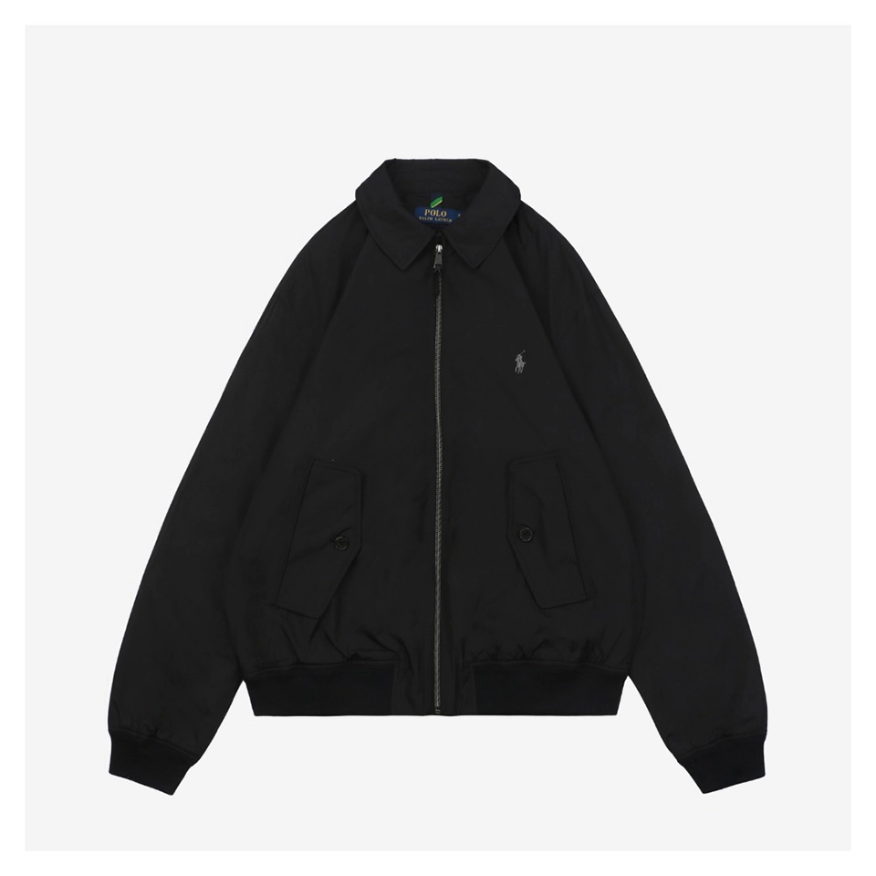 Ralph Lauren Polo Pony Double Pocket Button Jacket Black Front view