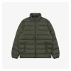 Ralph Lauren Pony Logo Quilted Stand Collar Down Jacket (Green/Black)