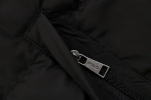 Ralph Lauren Pony Logo Quilted Stand Collar Down Jacket Black Zipper puller