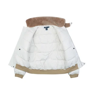 Ralph Lauren Vintage Shearling-Collar Down Flight Jacket Lining