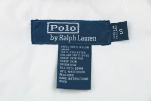 Ralph Lauren Vintage Shearling-Collar Down Flight Jacket White Brand label