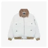 Ralph Lauren Vintage Shearling-Collar Down Flight Jacket (White/Black)