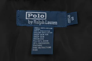 Ralph Lauren Vintage Shearling-Collar Down Flight Jacket Black Brand label