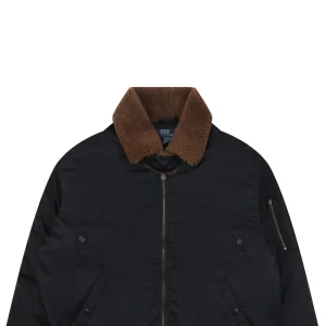 Ralph Lauren Vintage Shearling-Collar Down Flight Jacket Black