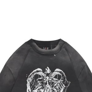 Saint Michael Baphomet Devil Graphic Distressed Shirt