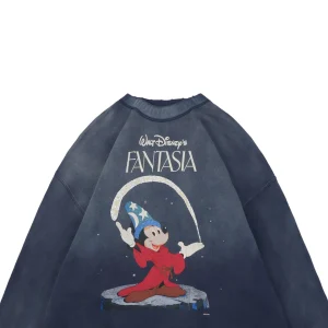Saint Michael Fantasia Mickey Printed Crewneck Sweatshirt
