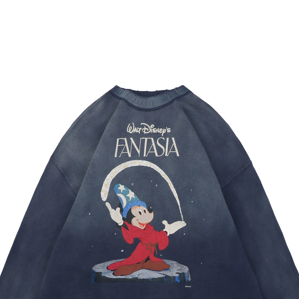 Saint Michael Fantasia Mickey Printed Crewneck Sweatshirt