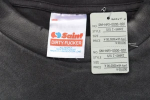 Saint Michael Spider Web Graphic Shirt Brand label