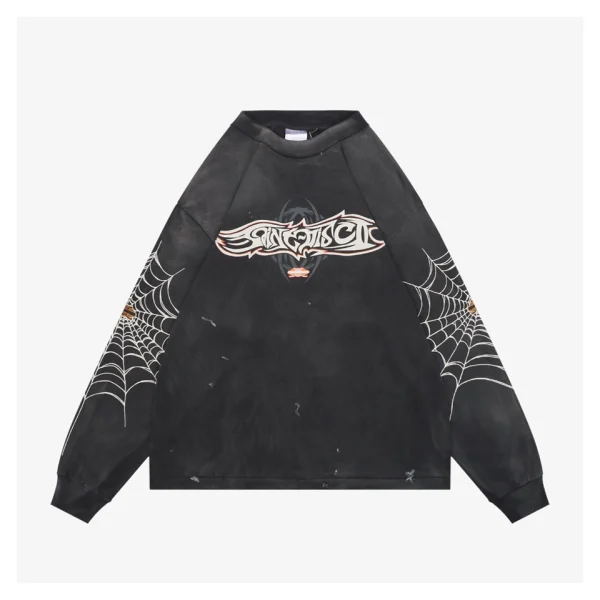 Saint Michael Spider Web Graphic Shirt Front view